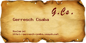 Gerresch Csaba névjegykártya